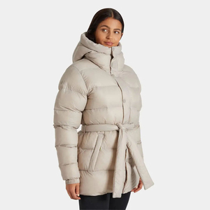 Parka hinchada Grace para mujer, nuevo diseño personalizado, gris suave, OEM, Capucha ajustable y chaqueta acolchada de invierno con burbujas para mujer - Product Image 6