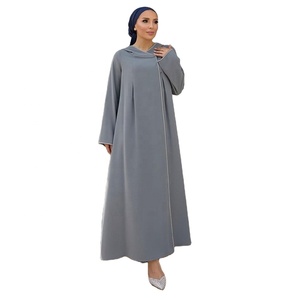 Fabricantes de Ropa Abaya, Vestido Musulmán Personalizado para Mujer, Ropa con Logotipo Personalizado, Servicio OEM, Abaya Negra para Adultos - Product Image 3