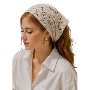 Pañuelo de Punto Perforado Texturizado Suave de Algodón para Mujer, Elegante y Cómodo - Product Image 1