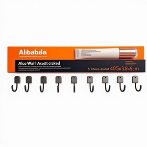 Alco <b>Wall</b> Mounted Coat Rack 5 <b>Hooks</b> Chrome-Plated 40.5x3.8x6cm - Product Image 2