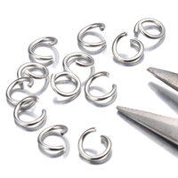 Anneaux Fendus en Acier Inoxydable Multi-Tailles, Accessoires DIY Plaqué Or pour la Fabrication de Bijoux