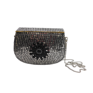 Nuevo bolso de tela de terciopelo con diseño de flores con perla golpeada de Color gris y ambroidry de piedra diseño versátil bolso de tela de terciopelo para mujer - Product Image 1