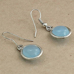 Pendientes de Plata 925 con Calcedonia Azul para Mujer, Elegantes y Modernos, Regalo Ideal - Product Image 3