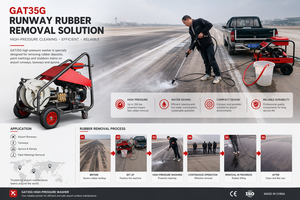 Nettoyeur haute pression à essence 24HP 350 bars 5100 psi pour le décapage du béton, l'élimination de la rouille sur les ponts et le nettoyage des chaussées extérieures, avec pompe triplex - Product Image 5