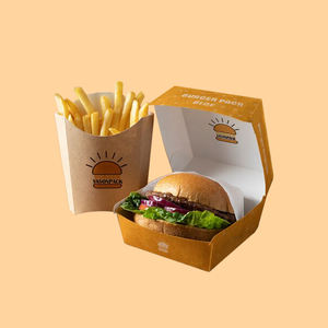 Embalagens Silver Foil Coated Black Scatola Caja Boite Hamburg <span class=keywords><strong>Burguer</strong></span> Burger Box - Product Image 1