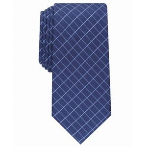 Cravatta da Uomo Alfani Slim con Stampa a Quadri Blu Navy in Microfibra, Taglia Regolare, Stile Casual Business Formale, Cravatta Ascot alla Moda in Confezione Regalo - Product Image 1