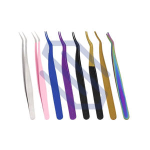 Pinces à épiler pour Extensions de cils, pinces à pointes droites et courbées, outils pour pose de faux cils, 1 pièce - Product Image 1