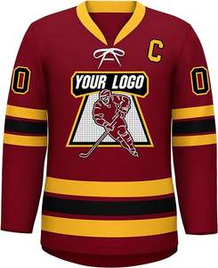 2025 New Design Unisex <b>Ice</b> Hockey Uniform Jersey Sets Embroidery Digital Print Custom Color 100% Organic Cotton Custom Logo - Product Image 2