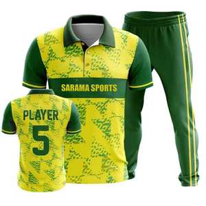 Servicio OEM, Conjunto de Uniforme de Cricket, Impresión por Transferencia de Calor de Alta Calidad, Etiqueta Personalizada, Ropa Deportiva Transpirable de Talla Grande, Paquistaní - Product Image 1