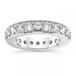 Grand Full Eternity Band Lab Grown Diamond 2.00 Ct Tw 14K Solid Gold FG Color VS Clarity 22 Diamond High Carat Showpiece - Product Image 1