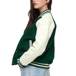 Vestes universitaires en peau de mouton pour femmes, personnalisables en gros, avec logo sur mesure, respirantes, pour l'hiver, style streetwear décontracté - Product Image 3