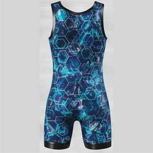 Combinaisons de lutte pour hommes de haute qualité, fabrication sur mesure, vente en gros, polyester + élasthanne, respirantes - Product Image 3