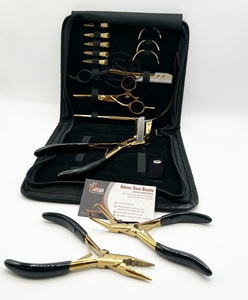 ชุดเครื่องมือต่อผมสีดำสีทองประกอบด้วยลูกปัดเชื่อมต่อขนาดเล็กและเทปคีมตัดห่วงดึงออก - Product Image 5