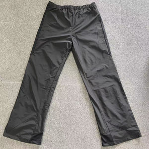 High Quality Cotton Blended Double-Layer Breathable Garment Dyed Casual Style Patchwork Mesh Fabric Straight Trousers Midweight - Product Image 3