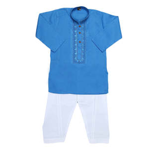 Traje Kurta Shalwar Bordado para Niños - Azul Cielo - Product Image 1