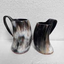 Jarra de cerveza de cuerno de buey de estilo vikingo con tapa a prueba de fugas y grabados de runas Taza de cuerno de beber vikingo para entusiastas de la cerveza de café - Product Image 4