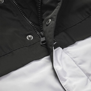 Veste coupe-vent en nylon respirant à blocs de couleur, taille plus, fermeture éclair, tissu tissé, vêtement d'extérieur pour l'été - Product Image 4