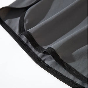 กางเกงกีฬาขาสั้นผู้ชายเอวยางยืดและเชือกผูกสีทึบสไตล์สตรีทสำหรับชายหาด - Product Image 6