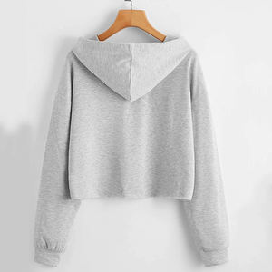 Hoodies Pour Femmes À Manches Longues Cordon Crop Sweat Crop Sweat À Capuche Pull Femmes Crop Tops Hoodies - Product Image 3