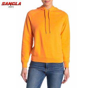 OEM venta al por mayor logotipo personalizado de las mujeres de manga larga sudaderas con capucha de moda de punto desgaste en colores sólidos sudadera de las mujeres - Product Image 1