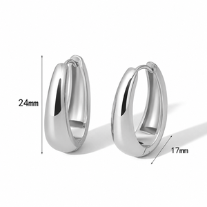 Orecchini Unisex in <span class=keywords><strong>Acciaio</strong></span> Inossidabile 316L Placcato Oro 18K, Design Geometrico alla Moda, Resistenti allo Sbiadimento, Altamente Lucidati - Product Image 2