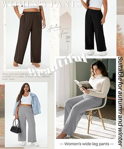 Pantalon décontracté pour femme, coupe classique, poids lourd, séchage rapide, taille élastique, droit, couleur personnalisée - Product Image 4