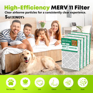 แผ่นกรองอากาศ SUIXINEYI สำหรับเครื่องปรับอากาศ ขนาด 16x24x1 นิ้ว มาตรฐาน MERV 11 รูปทรงสี่เหลี่ยมผืนผ้า สำหรับเตาทำความร้อนในบ้านและระบบปรับอากาศทั้งหลัง - Product Image 6