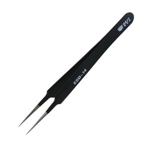 ESD-14 pince à épiler ESD haute qualité métal antistatique pince à épiler haute dureté acier inoxydable cils sourcil personnalisé pince à épiler - Product Image 5