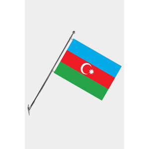 Juego de Asta de Bandera Telescópica de Azerbaiyán, de Aluminio para Montaje en Pared, Banderas de Poliéster con Impresión Digital de 3x5 pies, para Seguros de Automóviles y Educación - Product Image 1