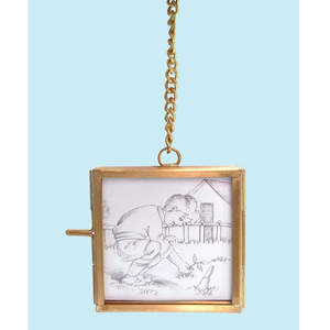 Top Class Quality Mini <b>Gold</b> Clear Glass <b>Photo</b> <b>Frame</b> Metal Brass Border Vintage Hanging Design for Hotel Jewelry Boxes - Product Image 3