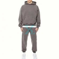 Survêtement personnalisé avec logo pour homme, sweat-shirt en coton, jogging deux pièces, vêtements décontractés, survêtement délavé à l'acide, ensemble jogging en coton et polyester mélangé - Product Image 6