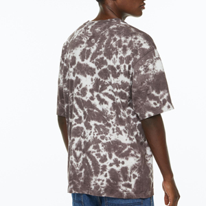 Camiseta personalizada de peso pesado Vintage para hombre, poliéster de alta calidad/algodón tejido transpirable patrón de leopardo lavado ácido Tie Dye - Product Image 6