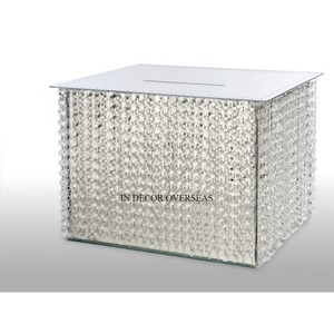 Boîte à cartes d'invitation de mariage en forme de cuboïde, en métal de qualité supérieure, avec revêtement en poudre de couleur blanche, accessoires à prix impressionnant - Product Image 3