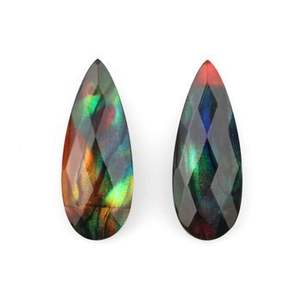 Precio al por mayor de alta calidad, 12x16mm, ammolita de cuarzo, Briolette facetado, corte de pera, piedra preciosa suelta, 8mm de altura para la fabricación de joyas - Product Image 5