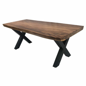 Live Edge Dining <b>Table</b> Made of Solid Suar Wood with Color Natural Wood with <b>Iron</b> Legs Powder Coating for Indoor and Outdoor use. - Product Image 6