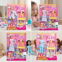 Enfant Puzzle jouer maison jouets ensemble thème mode fille 11.5 pouces solide femme infirmière poupée jouets avec bébé équipement médical pour les enfants