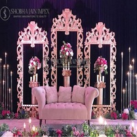 Cadre de toile de fond en bois style C pour scène de mariage, décorations élégantes