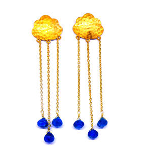 Style classique de tous les jours 925 en argent Sterling plaqué or apatite améthyste pierres précieuses boucles d'oreilles suspendues ensemble boucles d'oreilles à breloques pour femmes - Product Image 1