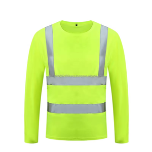 Camiseta de Seguridad Fluorescente Amarilla para Trabajo de Construcción, Reflectante, de Manga Larga y Alta Visibilidad - Product Image 1
