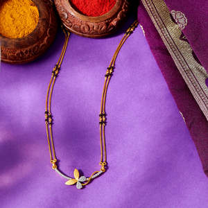 Pendentif Charme Diamant Mangalsutra Ailé Fantaisie Winged Vow - Product Image 1