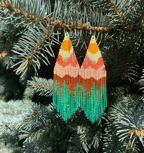 Only 2 Left and in 19 Baskets Seed Bead Earring - Native Earring - Fringe Earring - Product Image 1