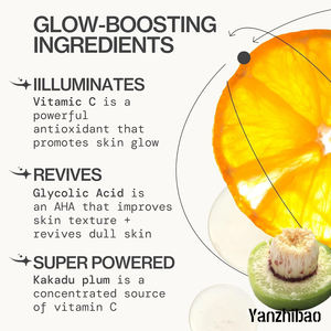 Suero Facial de refuerzo con infusión de vitamina C ácido glicólico corrector de manchas oscuras antienvejecimiento para el cuidado de la piel - Product Image 5