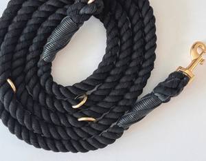 Hands-Free <b>Dog</b> Leash: Black Cotton <b>Rope</b>, Multi-Use <b>Lead</b> - Product Image 1