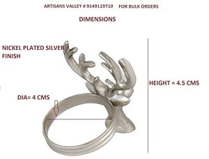 Servilleteros con acabado plateado de Reno del Valle, calidad Vintage de Metal para cenas, fiestas, Diwali, Navidad, Año Nuevo, bodas y bodas - Product Image 6