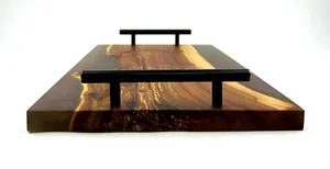 Elegante y Duradera Bandeja de Servicio de Madera y Resina para Decoración del Hogar y Eventos Especiales para Servir Bebidas y Aperitivos, Bandeja de Servicio a Precio de Mayoreo - Product Image 6