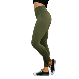 Everyday Casual <b>Leggings</b> <b>Women</b> Yoga Wear Organic Cotton Bamboo Mid Waist Breathable Summer Soft Stretch Bulk - Product Image 1