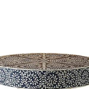 Région d'incrustation d'os tradition artisanale armoire de table personnalisée et florale table noire en incrustation d'os meubles de salon d'Inde - Product Image 1