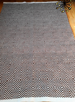 Handgewebte geometrische Baumwoll-Läufer-Teppiche, modernes Rautenmuster, für Wohnzimmer, Schlafzimmer, Heimdekoration, umweltfreundlich, rutschfest