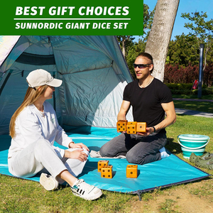 Xúc xắc sân gỗ khổng lồ-Trò chơi xúc xắc khổng lồ ngoài trời được thiết lập với 6 con xúc xắc, Bảng điểm và xô đóng mở màu xanh lá cây cho trẻ em bởi ayaans - Product Image 6