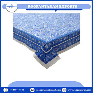 Lo último en mantel estilizado, manteles blancos de algodón puro con estampado de bloques a mano, artesanía atemporal a precio mayorista - Product Image 6